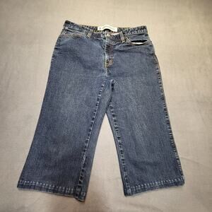 Gap Jeans Womens 10 Blue Boot Cut Cropped Distressed Stretch Denim